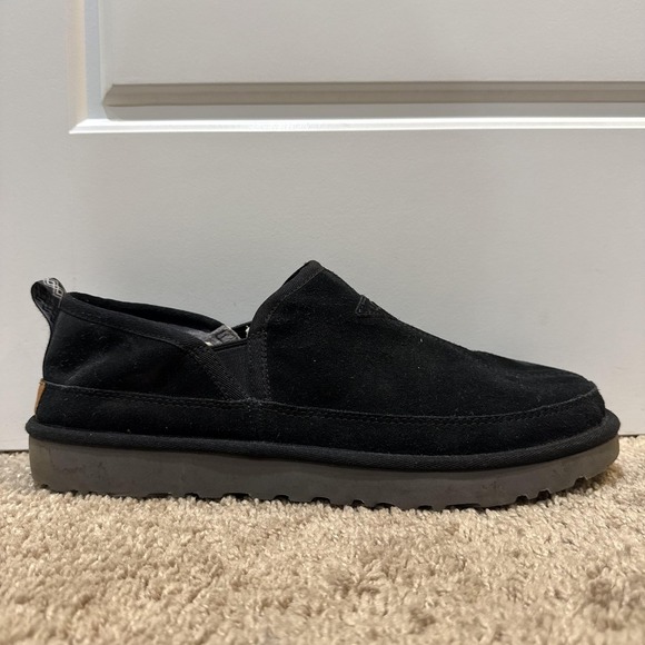 UGG Shoes Mens Size 13 Black Suede Slip On Treadlite Fleece Lined Casual 1113455